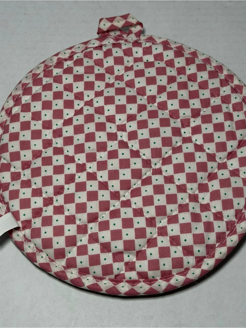 Vintage Teddy Bear Pink Round Circle Kitchen Cooking Potholder